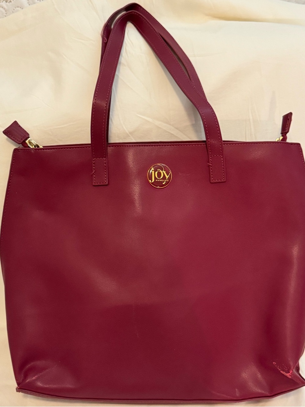 Joy Mangano Wine Tote with Gold Logo Accent